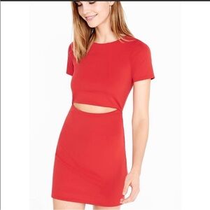 Express Red Keyhole Mini Dress